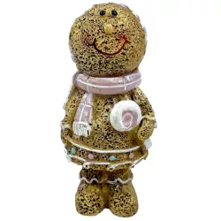 Polyresin mézeskalács figura, nyalókával, 4,5x10 cm