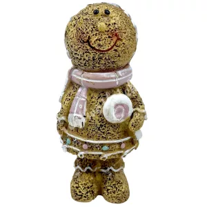 Polyresin mézeskalács figura, nyalókával, 4,5x10 cm