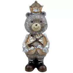 Polyresin medve, dobverővel, 4x10 cm