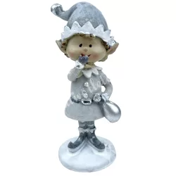 Polyresin manó zsákkal, szürke, 4x10,5 cm