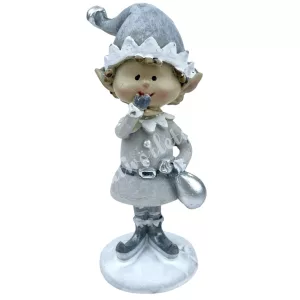 Polyresin manó zsákkal, szürke, 4x10,5 cm