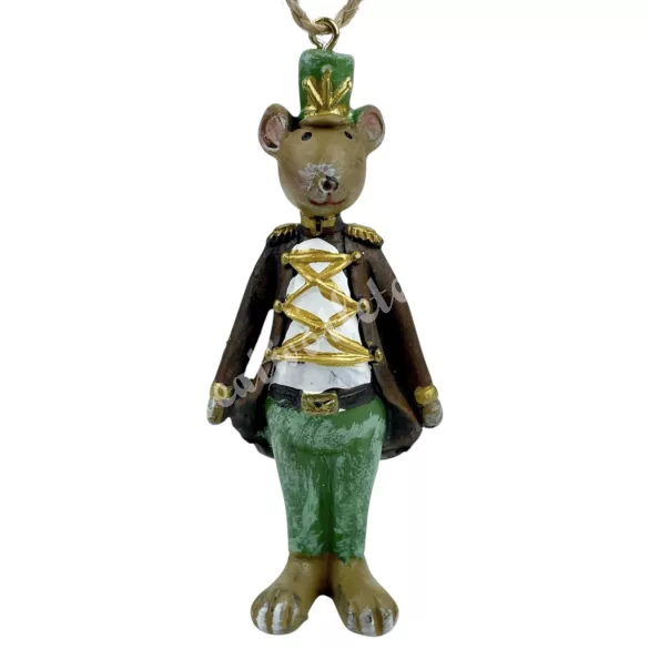 Akasztós polyresin egér, 4x9 cm