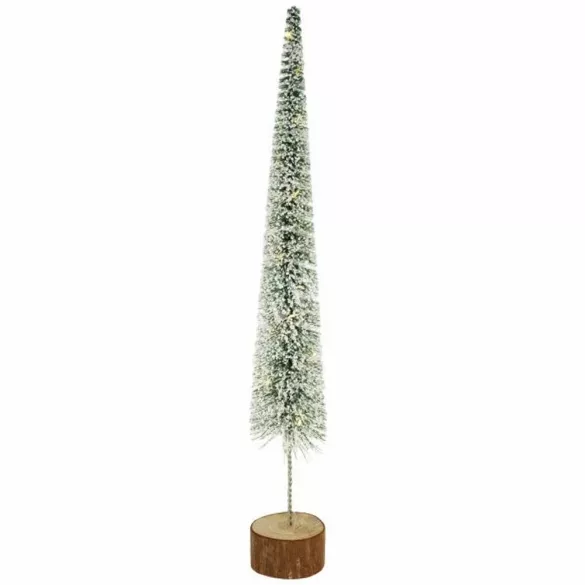 LED-es műanyag fenyő talppal, zöld, 6x42,5 cm