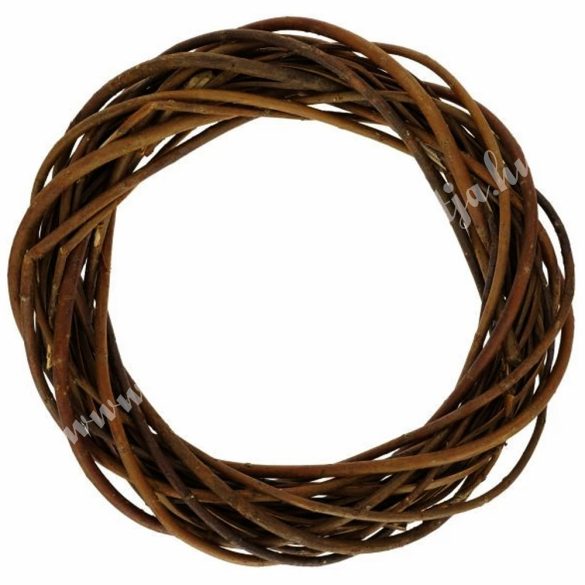 Vesszőkoszorú, barna, 25 cm