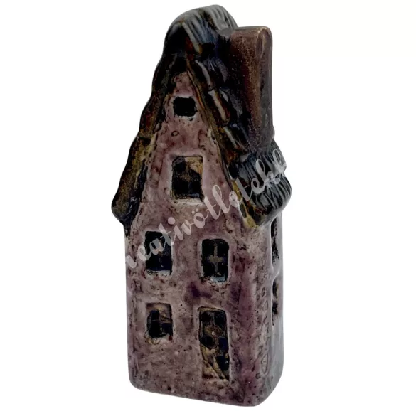 Kerámia házikó, lila, 2,2x6,5 cm