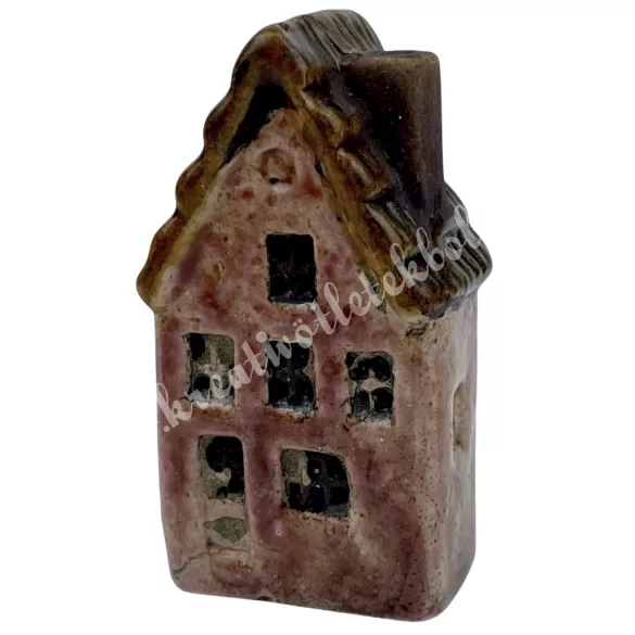 Kerámia házikó, mályva, 3,2x6 cm