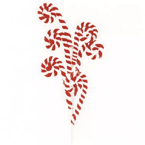 Betűzős cukorpálca, piros-fehér, 43 cm