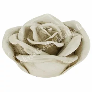 Polyresin rózsa, antik fehér, 4,5x2,5 cm