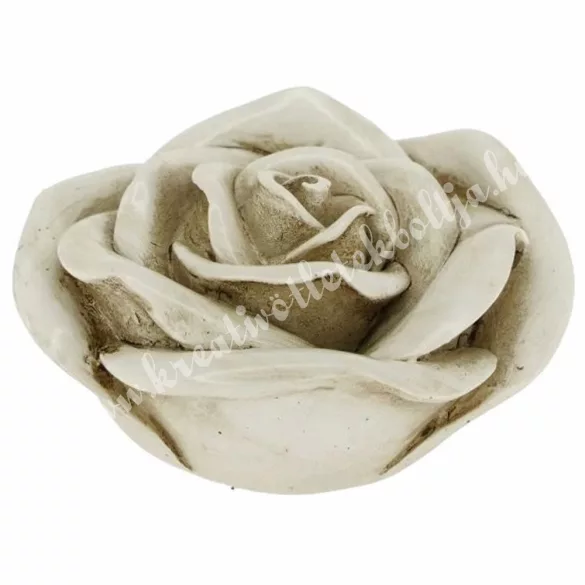 Polyresin rózsa, antik fehér, 4,5x2,5 cm