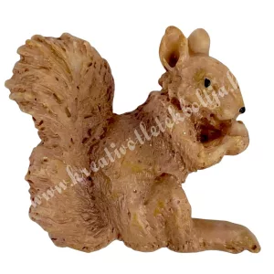 Ragasztható polyresin mókus, barna, 4x3,5 cm