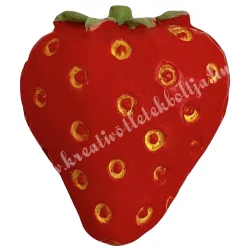 Ragasztható polyresin eper, piros, 2x2,2 cm