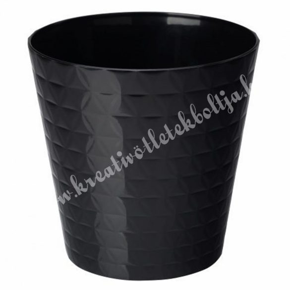 Műanyag kaspó, fekete, 11x11 cm