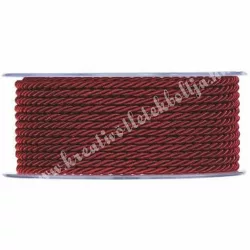 Sodrott zsinór, bordó, 2,5 mm