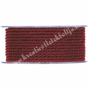 Sodrott zsinór, bordó, 2,5 mm