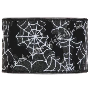 Halloween szalag, pókháló, 6,3 cm