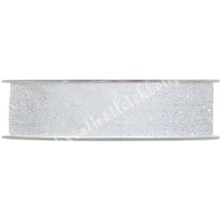 Karácsonyi szalag, bársony, ezüst, 2,5 cm (201)