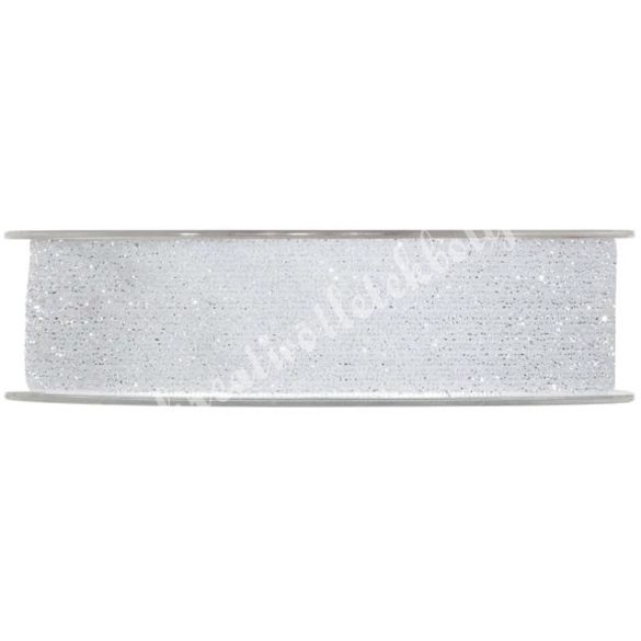 Karácsonyi szalag, bársony, ezüst, 2,5 cm (201)