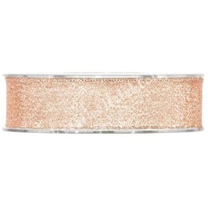 Karácsonyi szalag, rózsaszín, csillámos, 2,5 cm (176)