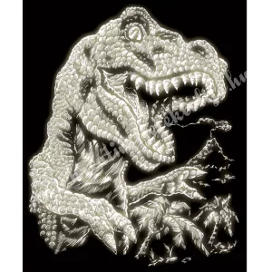 Karckép gravírozó készlet karctűvel, dinoszaurusz, sötétben világító, 20x25 cm