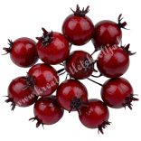 Betűzős gránátalma, piros, 2x2,5 cm, 12 db/csokor