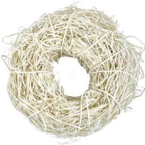Rattan koszorú, fehér, 15 cm