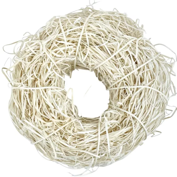 Rattan koszorú, fehér, 15 cm