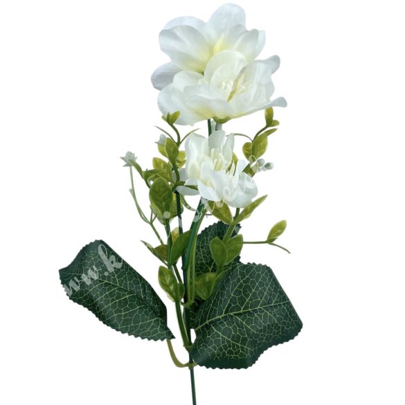 Virágos ág, törtfehér, 36 cm