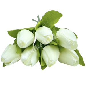 Tulipán köteg, fehér, 40 cm