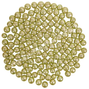 Hungarocell golyók, csillámos, arany, 1,5 cm, 20 gr/csomag
