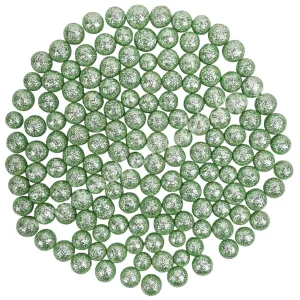 Hungarocell golyók, csillámos, mentazöld, 1,5 cm, 20 gr/csomag
