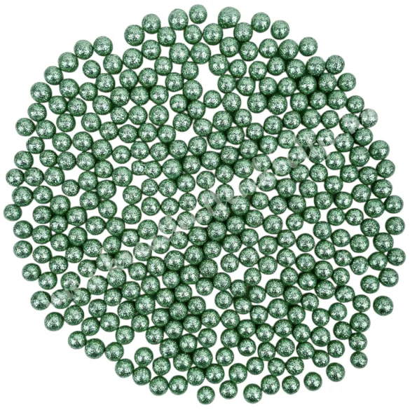 Hungarocell golyók, csillámos, mentazöld, 1 cm, 15 gr/csomag