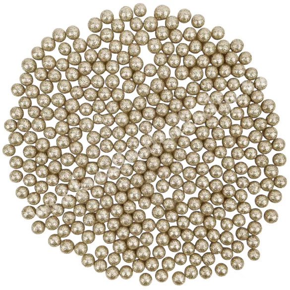Hungarocell golyók, csillámos, pezsgő, 1 cm, 15 gr/csomag