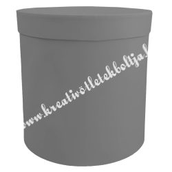 Papírdoboz, henger, szürke, 16x16 cm