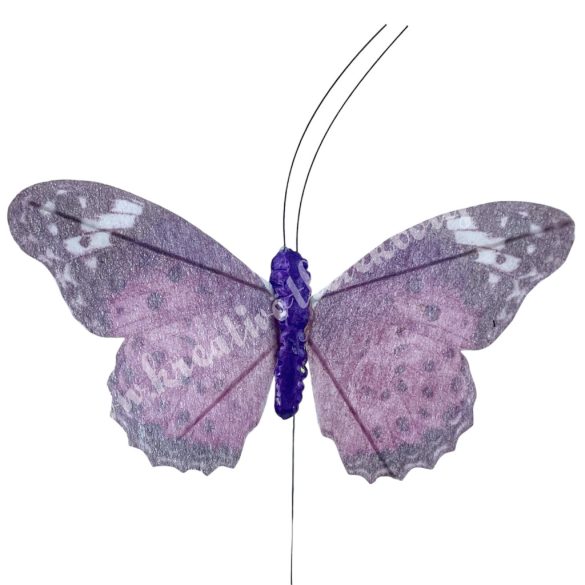 Betűzős pillangó, lila, 9,5x7 cm