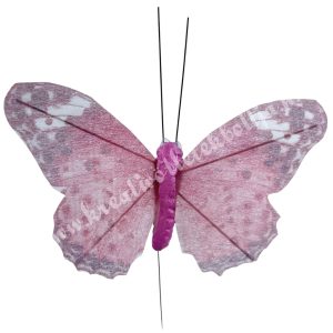 Betűzős pillangó, rózsaszín, 9,5x7 cm