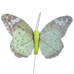 Betűzős pillangó, zöld, 9,5x7 cm
