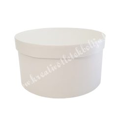 Kerek kalapdoboz, fehér, 22x13 cm