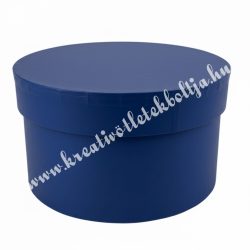 Kerek kalapdoboz, sötétkék, 22x13 cm