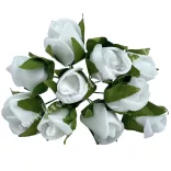 Polifoam rózsacsokor, fehér, 15 cm, 10 db/csokor