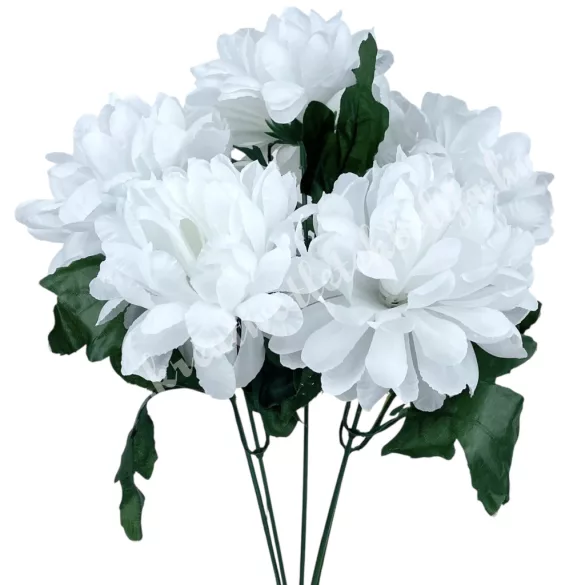 Krizantém csokor, fehér, 39 cm