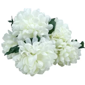 Krizantém csokor, törtfehér, 39 cm