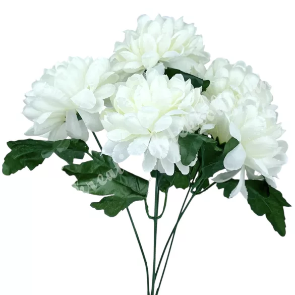 Krizantém csokor, törtfehér, 39 cm