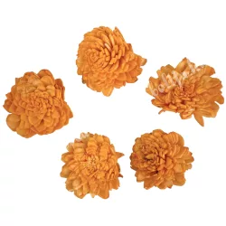 Shola zinnia virágfej, narancs, 4 cm, 5 db/csomag