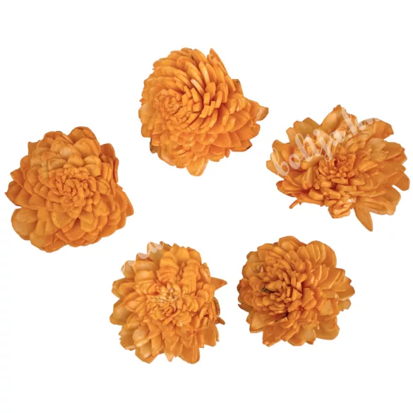 Shola zinnia virágfej, narancs, 4 cm, 5 db/csomag