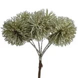 Csillámos gömb pick, pezsgő, 13 cm, 6 db/csokor