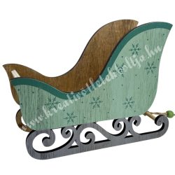 Fa szán, zöld-barna, 18x13,5 cm