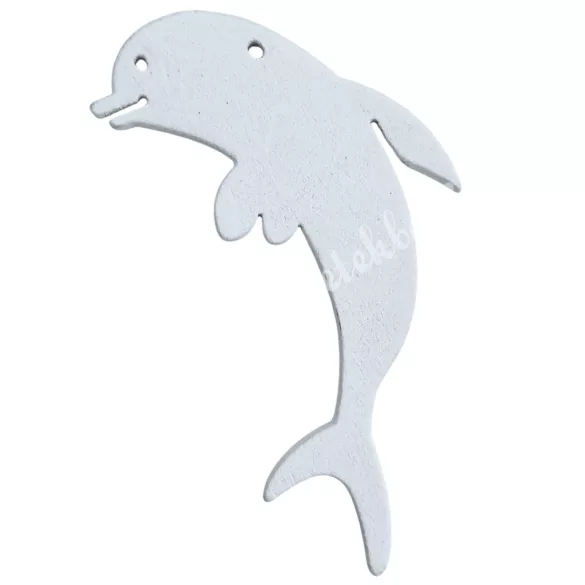 Fadekor, delfin, fehér, 3x5 cm