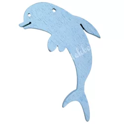 Fadekor, delfin, világoskék, 3x5 cm