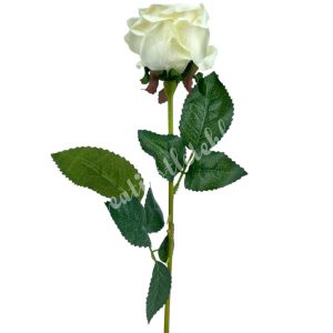 Selyem rózsaszál, krém, 53 cm