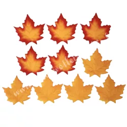   Dekorációs juharlevél, narancs-piros, 9x9 cm, 10 db/csomag